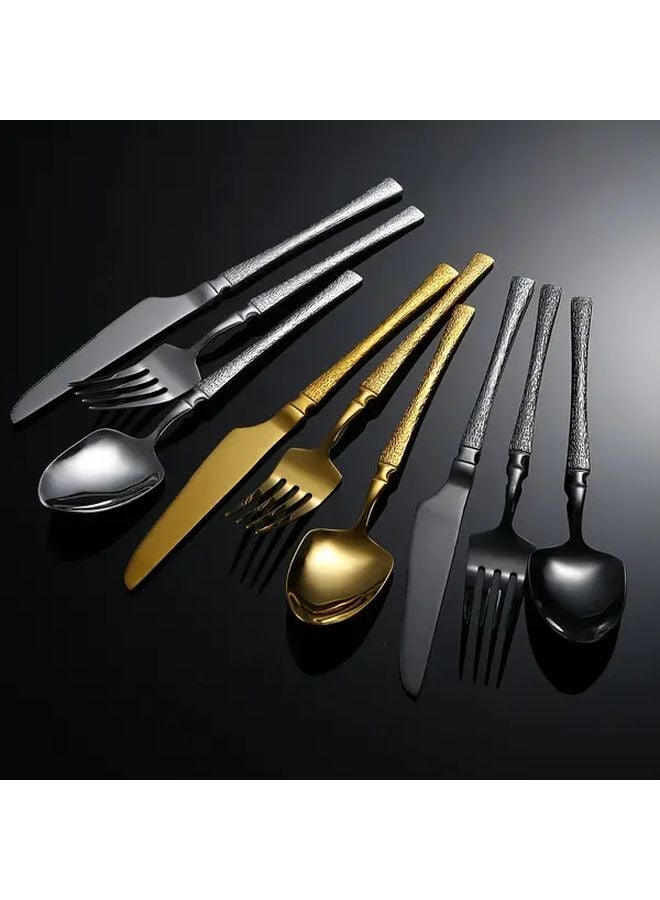 40pcs Golden Stainless Steel Cutlery Set Mirror Finish Dishwasher Safe - Image 5